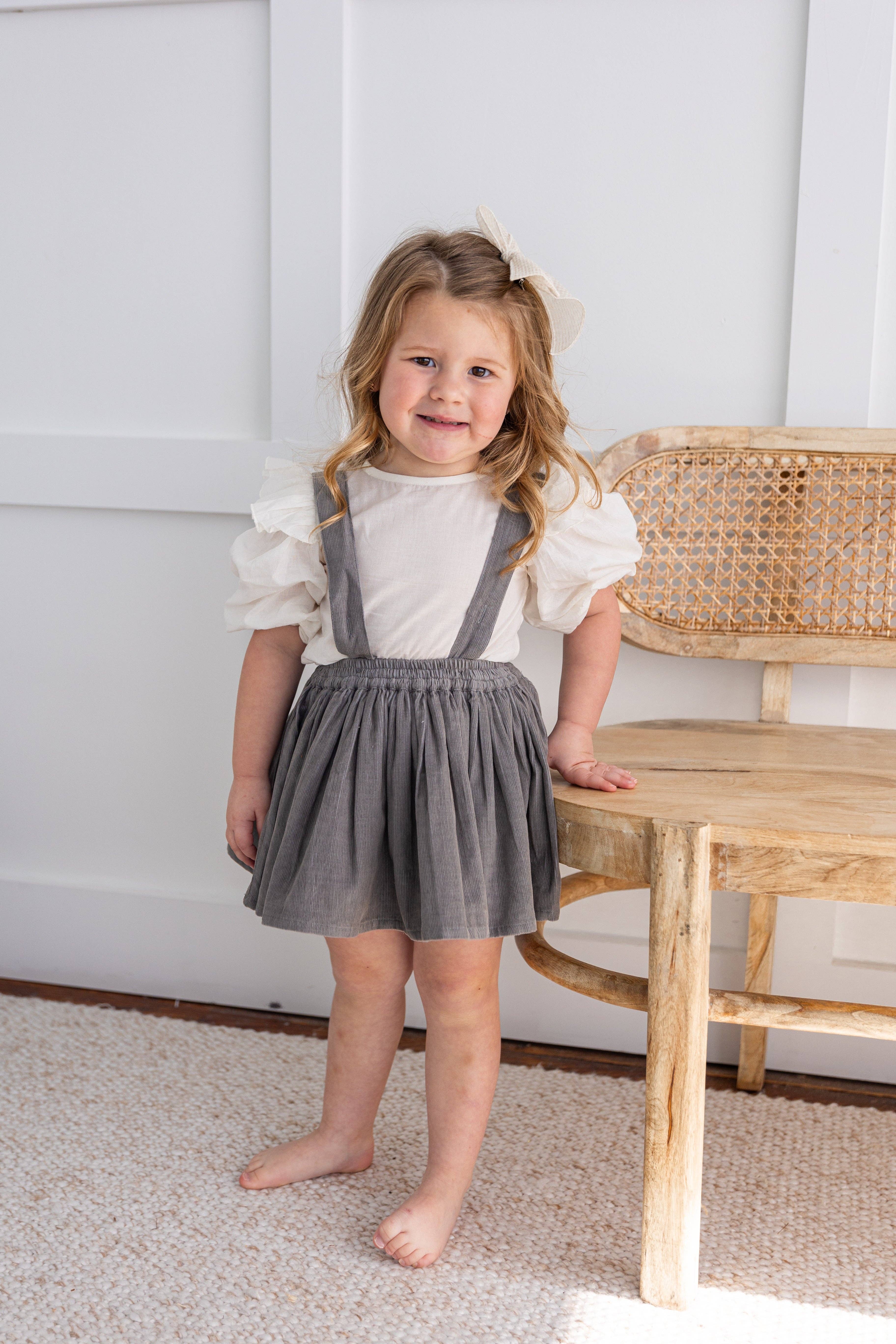 Yo Baby – Großhandel Top- & Rock-Set – Baby – Graues Cord-Skort- und Top-Set1