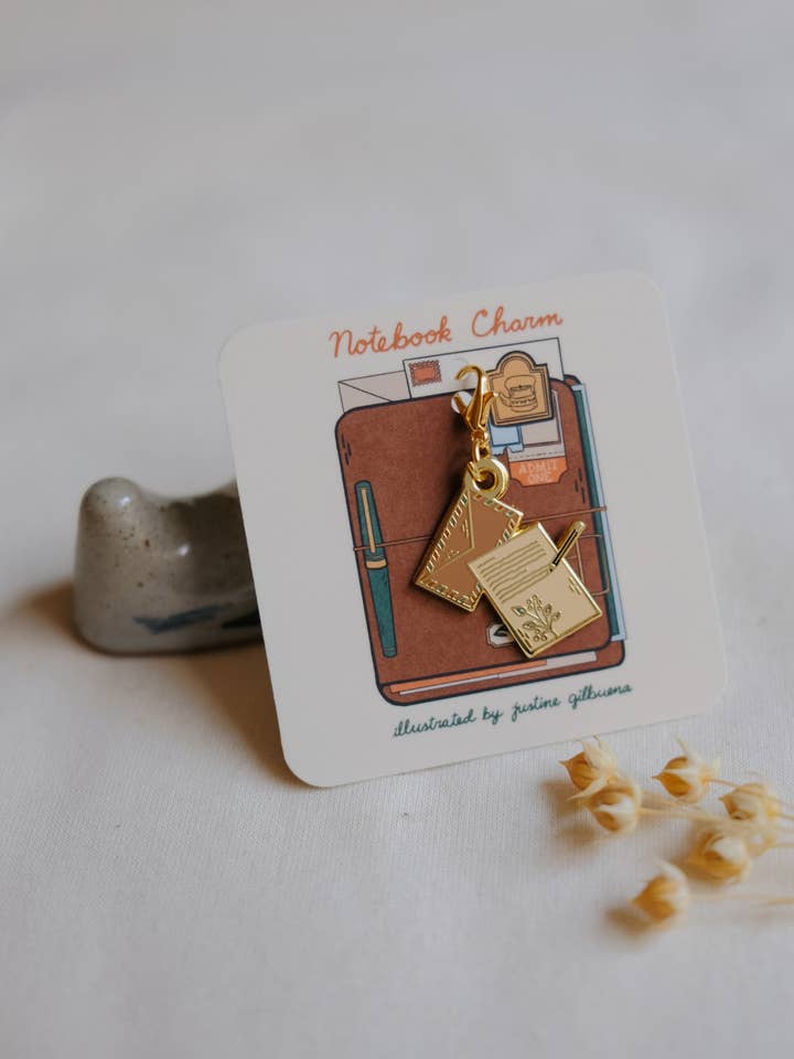 Snail Mail Notebook Charm for wholesale by Justine Gilbuena