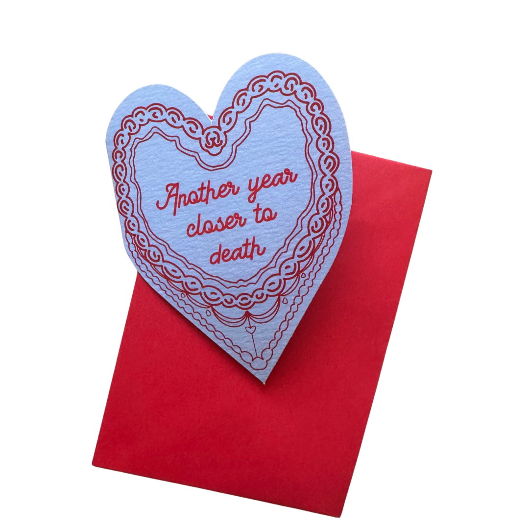 soch and co - Wholesale Birthday Card - Another year closer to death Birthday cake heart card 0