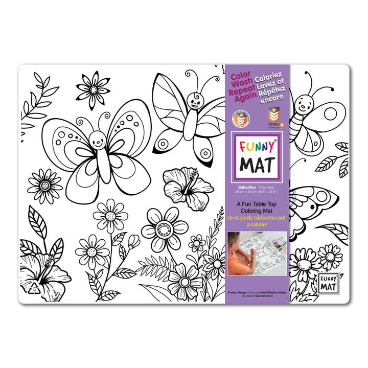 2 Compact coloring mats, butterfly & castle for wholesale by Funny Mat