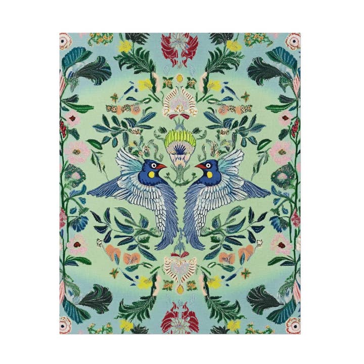Twin Songbirds – Folk Garden Fine Art Poster for wholesale by Maia Homes