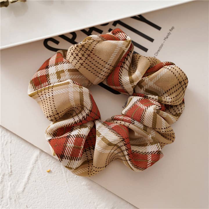 ACCITY - Wholesale Scrunchie - Women's - NEW CHECKERED PRINT SCRUNCHIES_CWAHA0352
