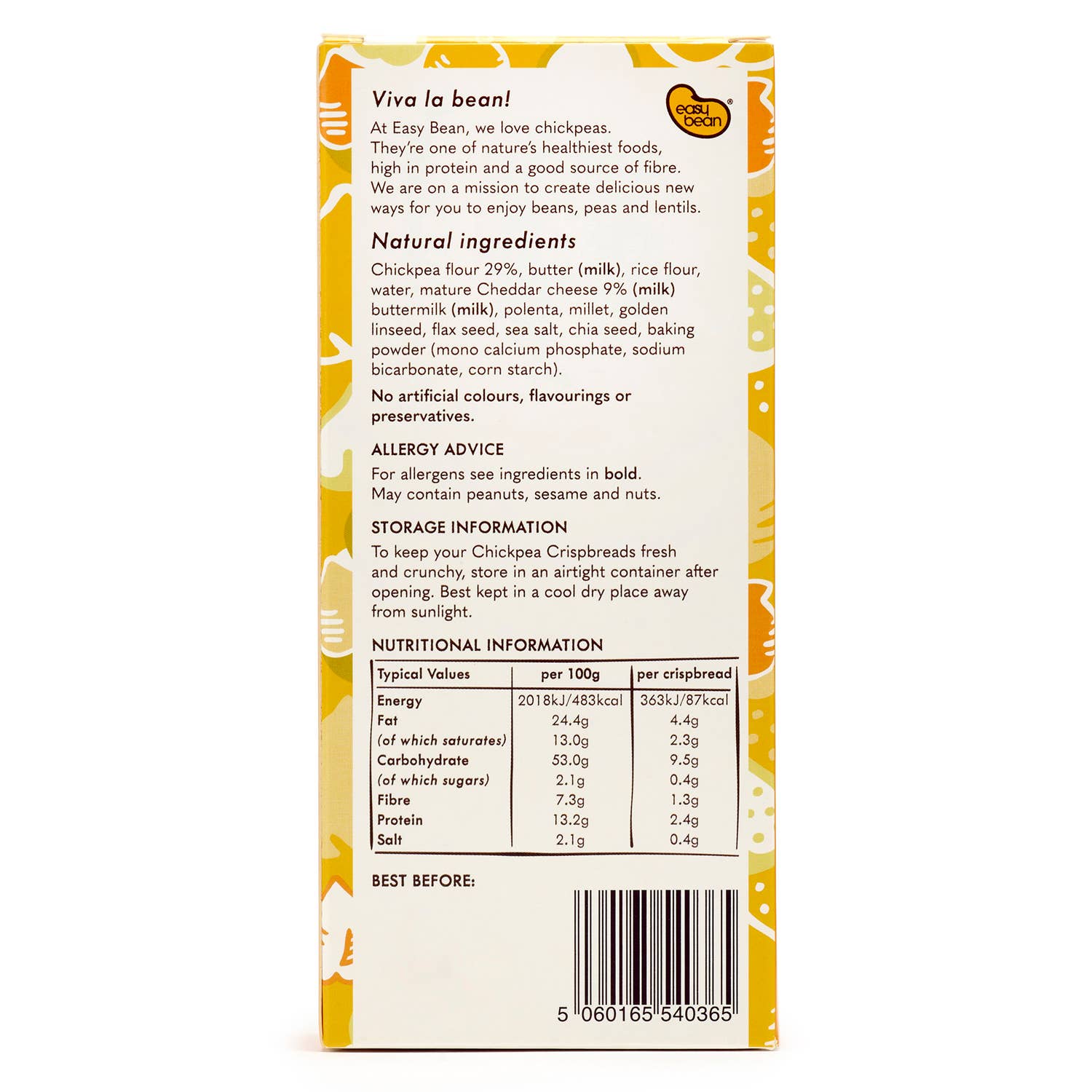 Easy Bean – wholesale Crackers – Cheddar Crunch Crispbread - naturally gluten free 110g2