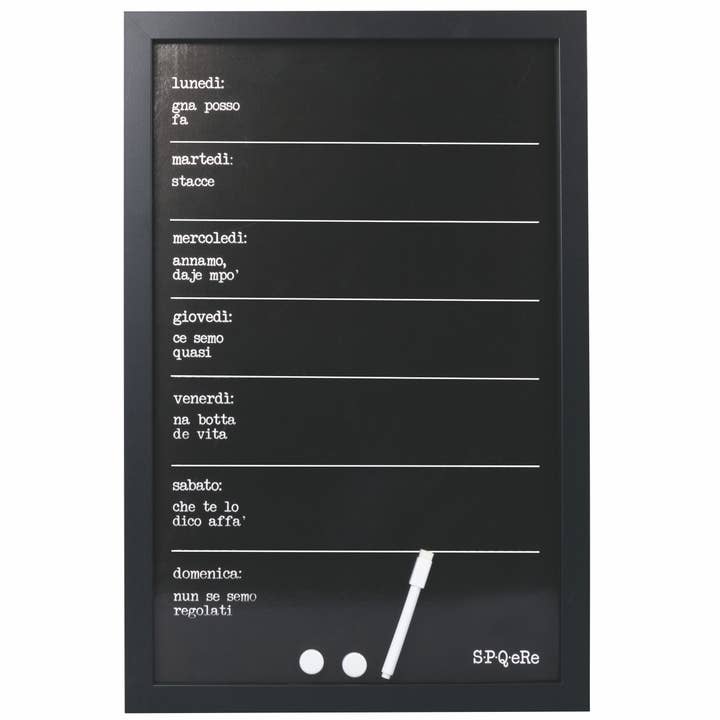 Week magnetic blackboard with magnets and marker, S.p.q.ere for wholesale by VdE Tivoli 1996