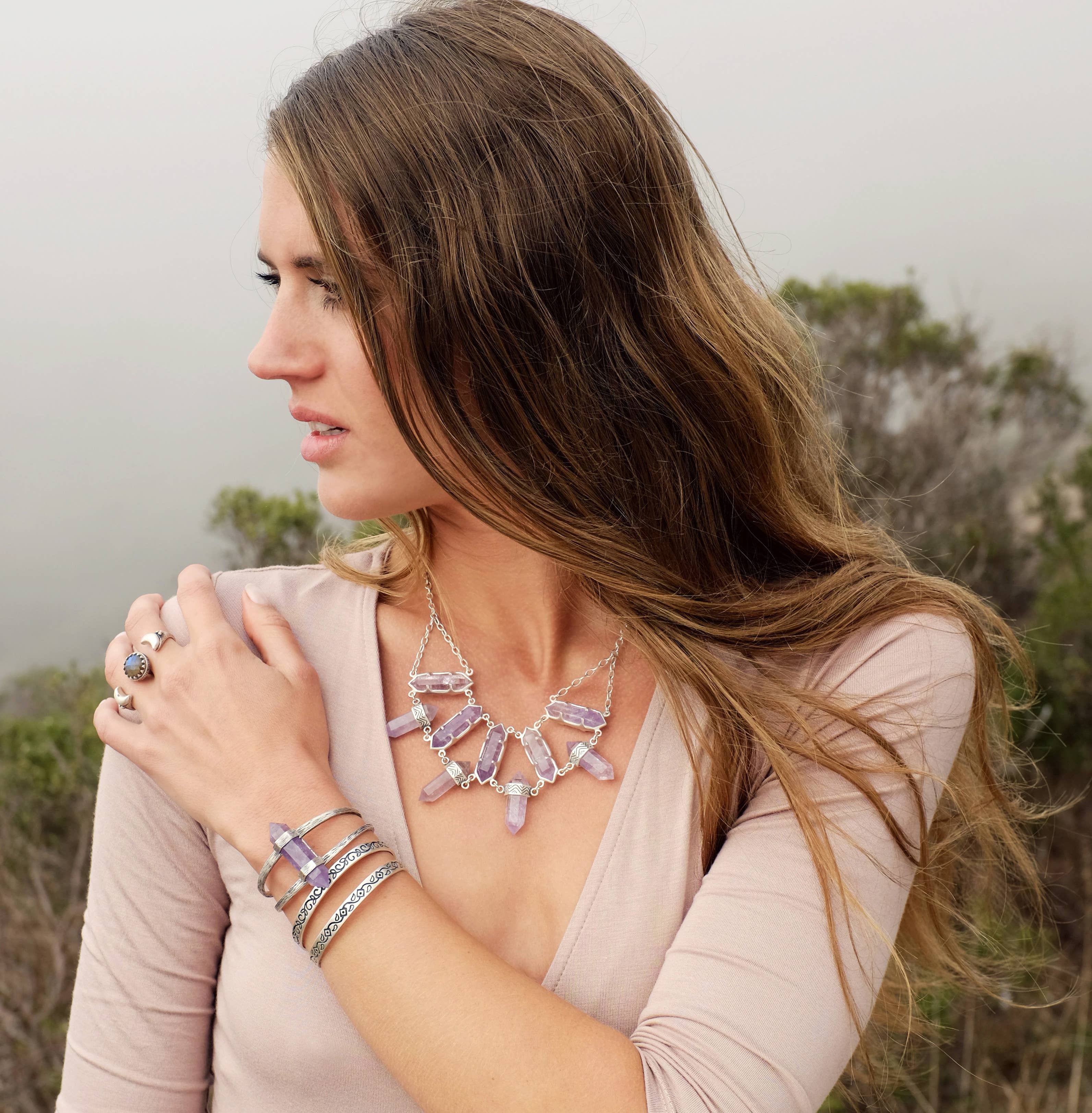 Hiouchi Jewels | Rose & Bolt Grateful Dead Jewelry – Engroshandel Halskæde med store vedhæng – Lonna Kærlighed Halskæde | Sølv9