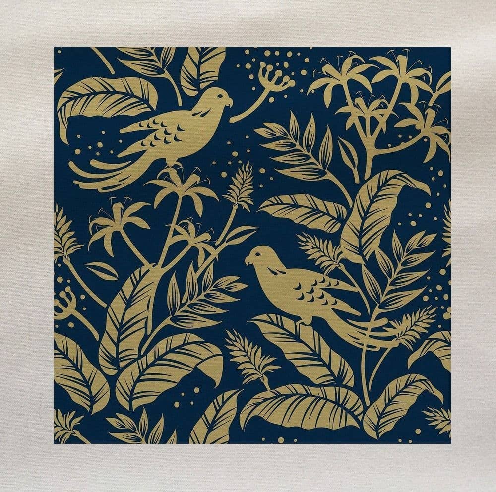 Hills Of Fabric - Wholesale Fabric - Tropical Birds Blue Pattern Printed Fabric Panel