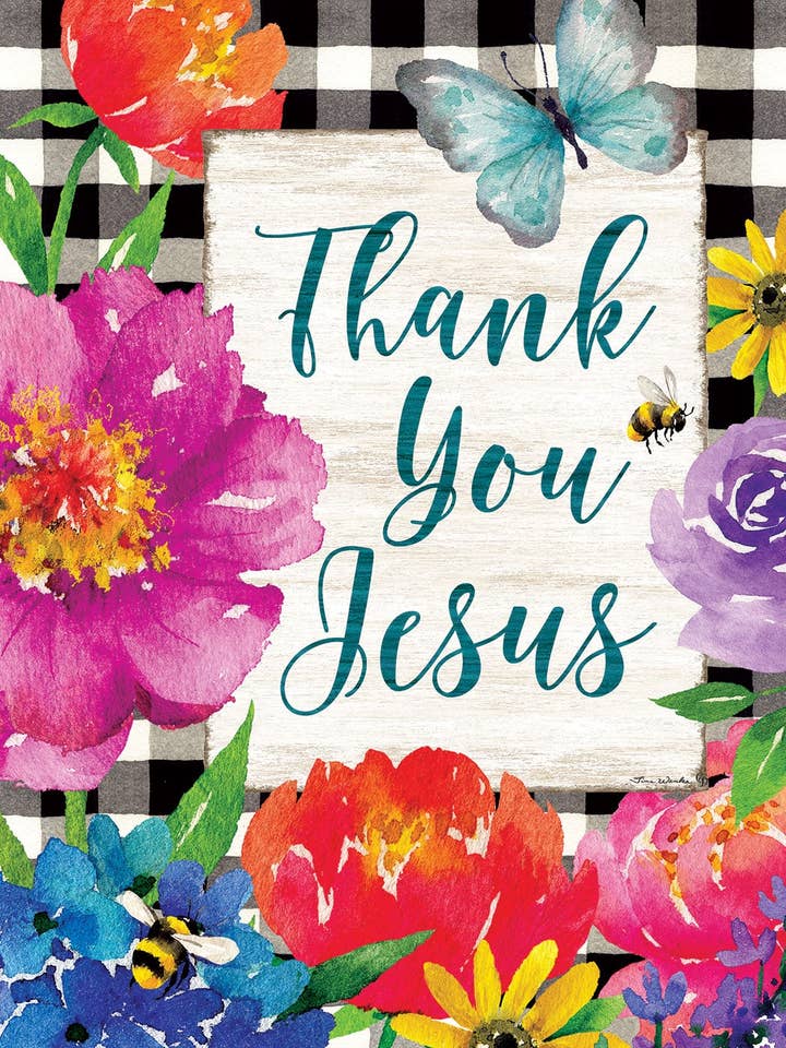 Thank You Jesus-FL - 28” x 40” for wholesale by Custom Decor