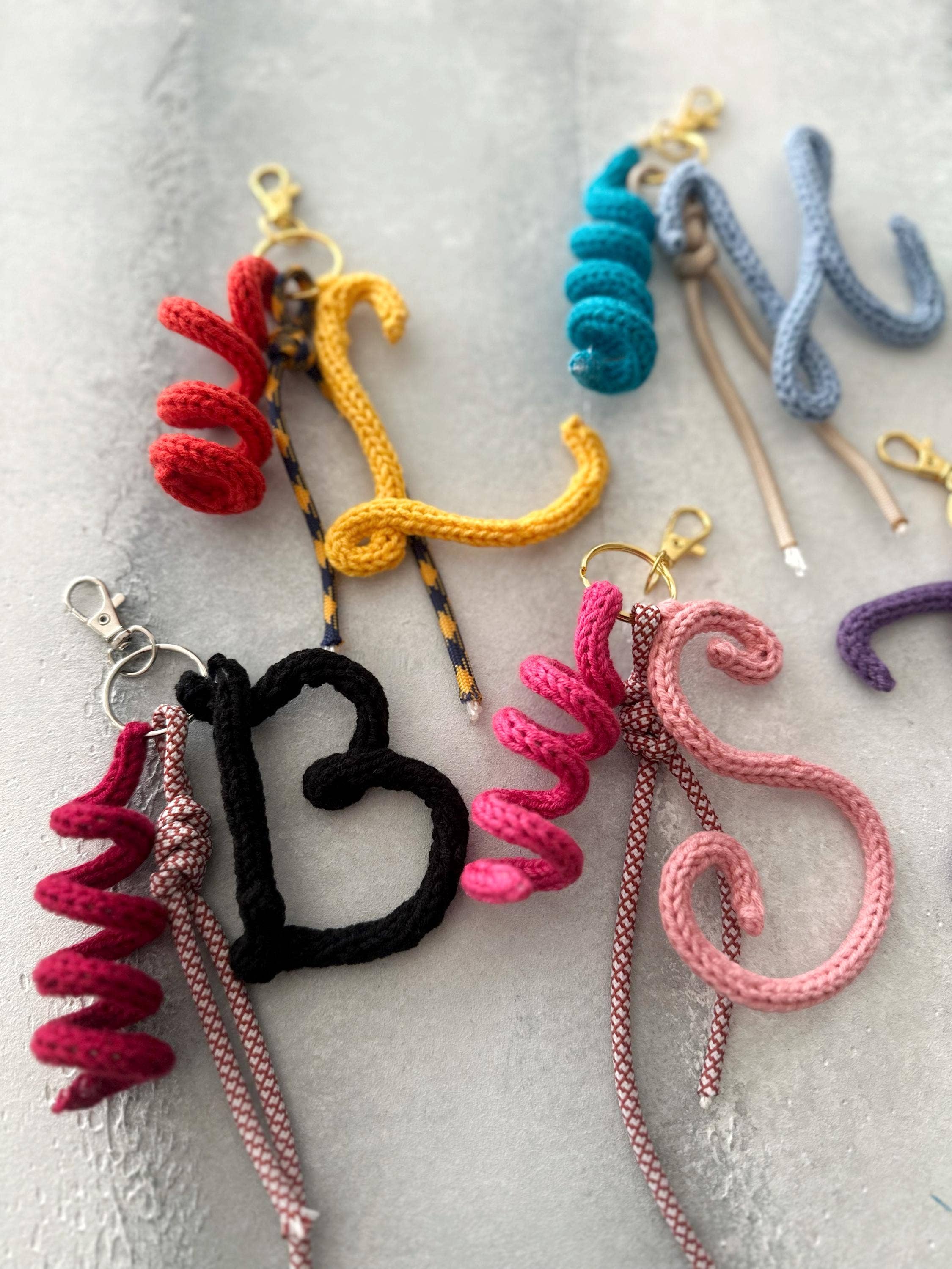 Honey Art and Nature – wholesale Keychain – Women's – Handmade Crochet Initial Bag Charm Custom Keychain #26