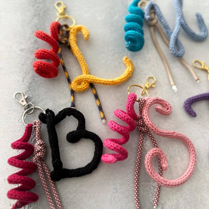 Honey Art and Nature – wholesale Keychain – Women's – Handmade Crochet Initial Bag Charm Custom Keychain #26