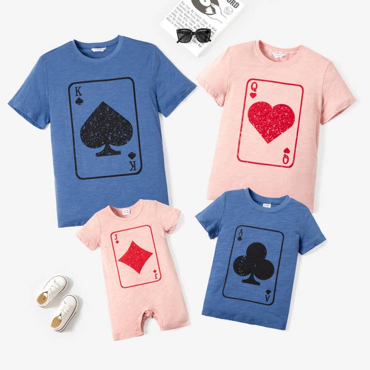 Family Matching Fun Card Deck Design T-shirts for wholesale by PatPat Matching