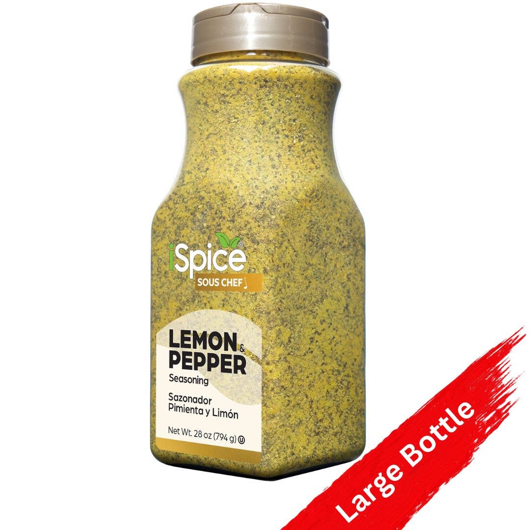 iSpice - Wholesale Dried Spice Mix - iSpice | Lemon Pepper Seasoning | 28 oz | Food Service | Mixed Spices & Seasonings | Kosher0