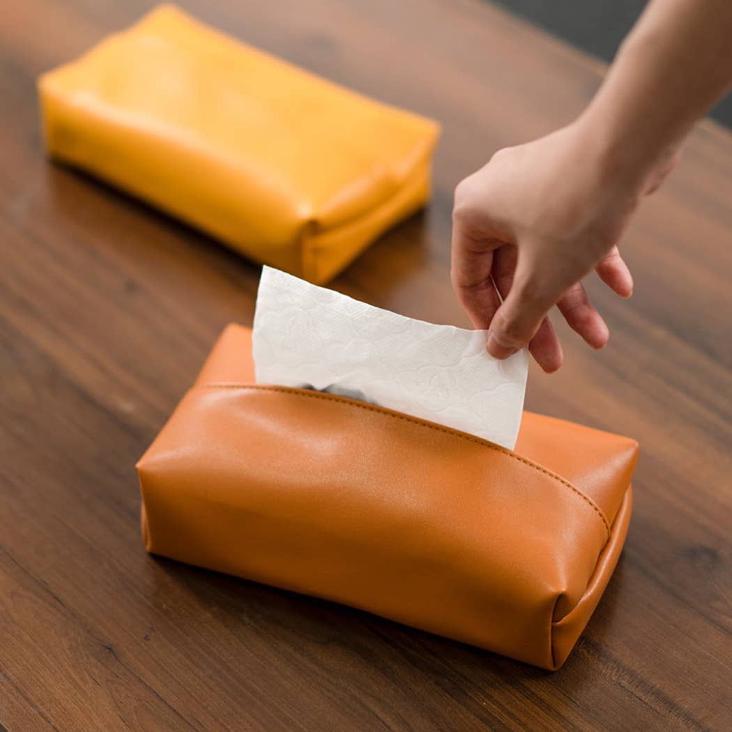 Ailly's garden – wholesale Näsdukslåda – Läder Tissue Box Cover rektangulära vävnad Box hållare8