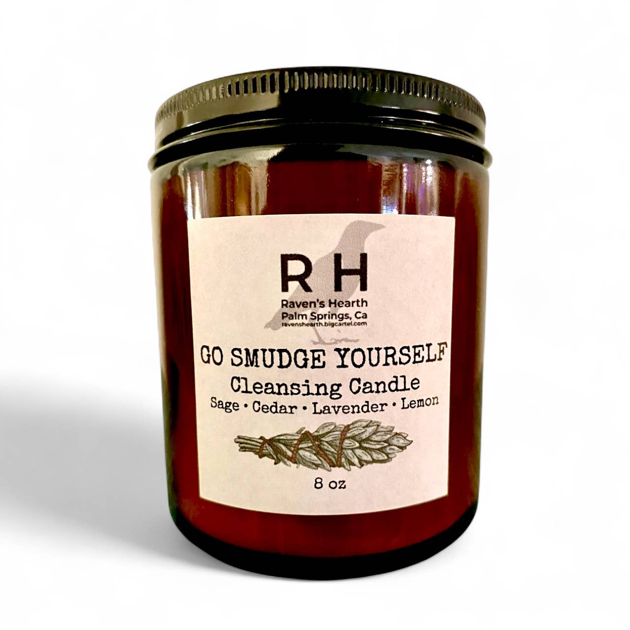 Raven’s Hearth - Vendita all'ingrosso Candela in vasetto - Candela per Smudging | Lavanda & Salvia | Vegana | Neutra rispetto al genere4