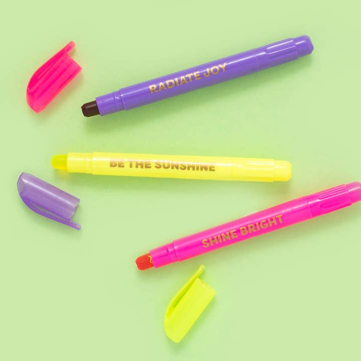 Taylor Elliott Designs - Wholesale Highlighter - Wax Highlighter Set - Motivational - Asst Clrs - 3 Piece Set2