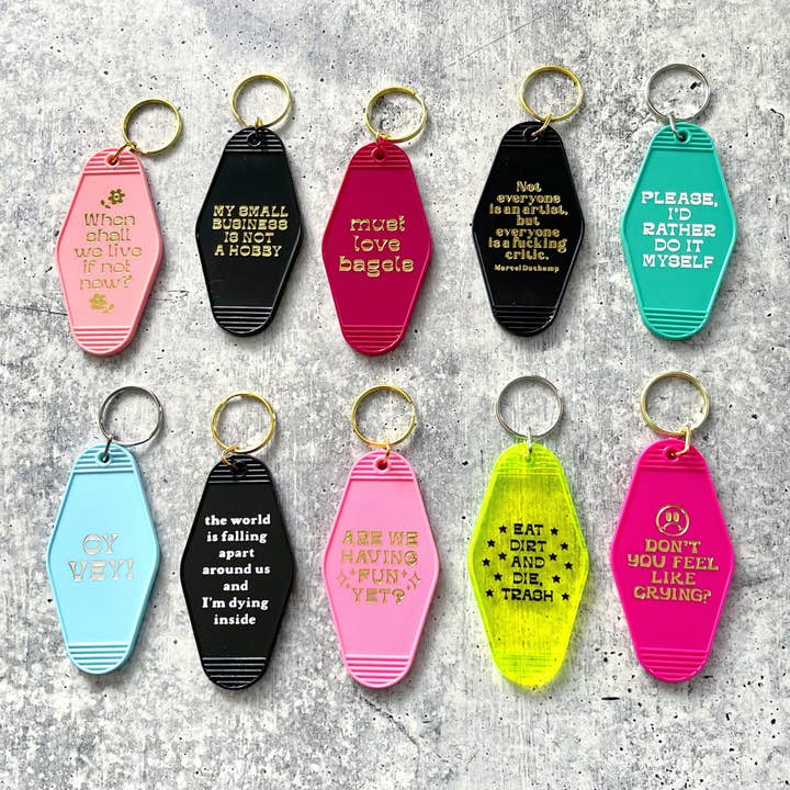 The Silver Spider - Wholesale Keychain – Unisex - Are we having fun yet retro motel Keychain key tag Hotel2