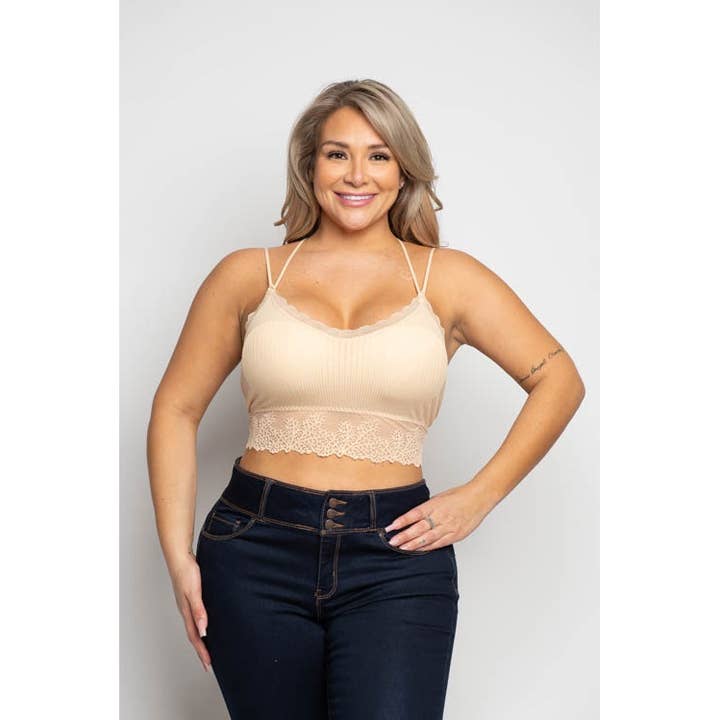 PLUS SIZE LACE TRIM BRALETTE for wholesale by Curve Market