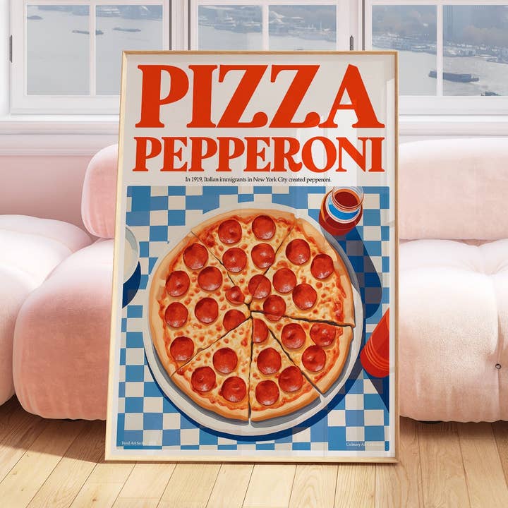 Pizza Pepperoni Kitchen Print for wholesale by Moonshine Prints