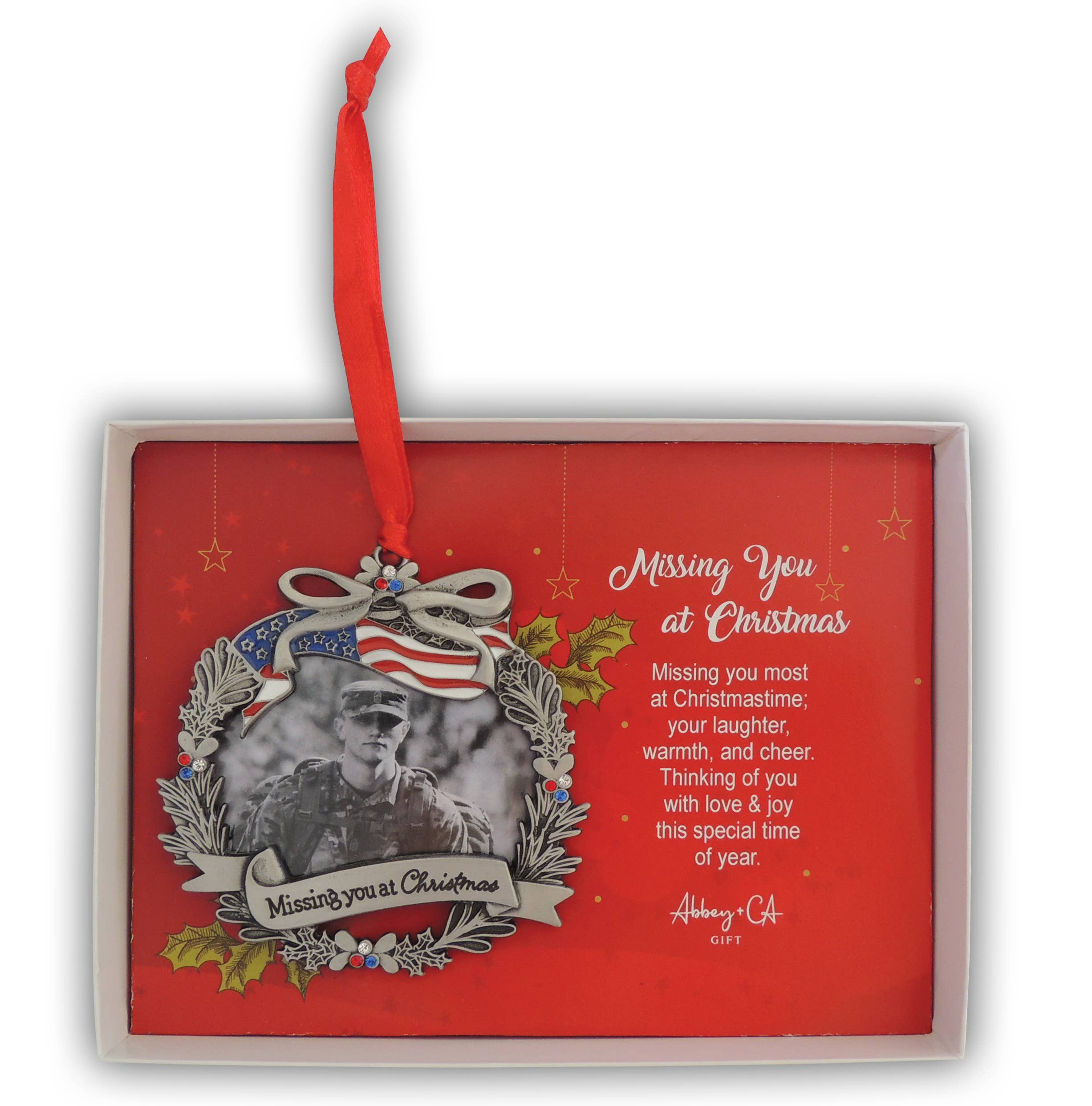 Abbey + CA Gift – Engroshandel Pynt – Patriotisk savner dig foto ornament1
