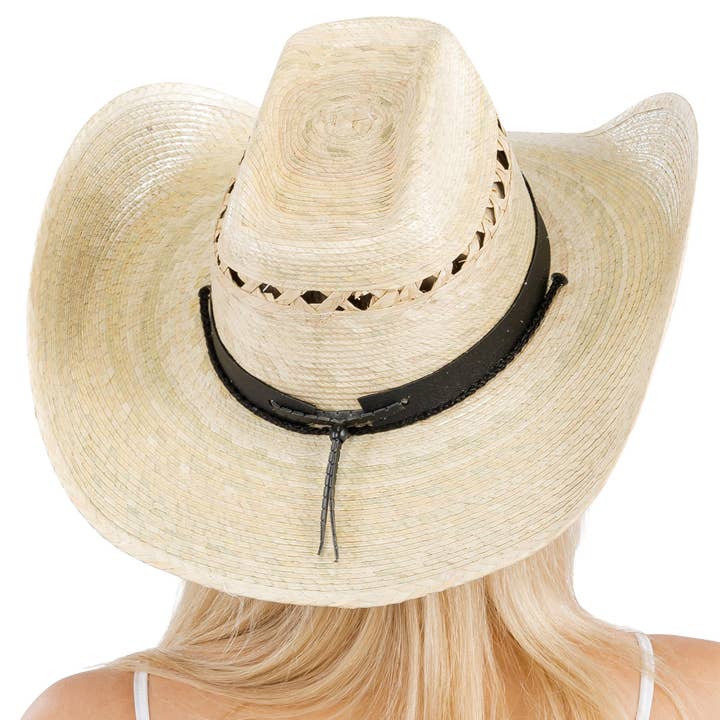 Cap Zone - Wholesale Cowboy Hat - Women's - Vented Biggs Palm Straw Cowboy Hat