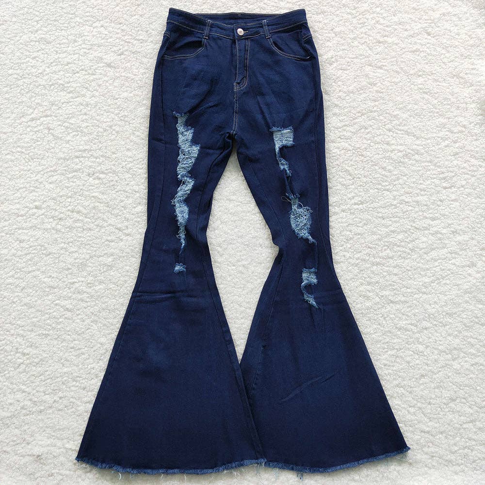 Aier Wholesale - Wholesale Jeans - Women's - Adult Women Bell Bottom Denim Jeans Pants Trousers0