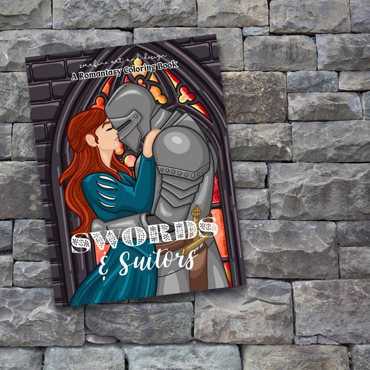 Épées et prétendants : un livre de coloriage Romantasy pour la vente par Serafine Art and Design