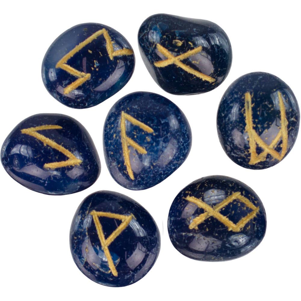 Kheops International - Wholesale Meditation Supplies - Gemstone Rune Set Blue Onyx (Each)0