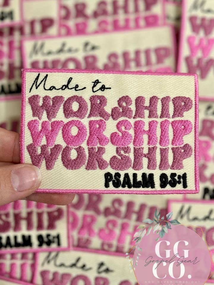 Made To Worship Embroidered Patch for wholesale by Gospel Gear Co