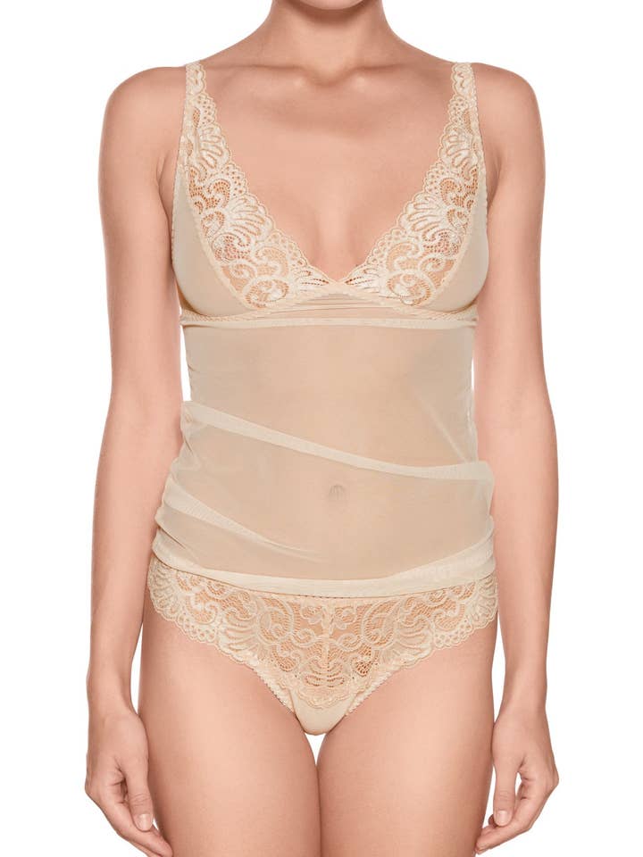 Miss Lily Ivory Lace Camisole for wholesale by Viola Sky