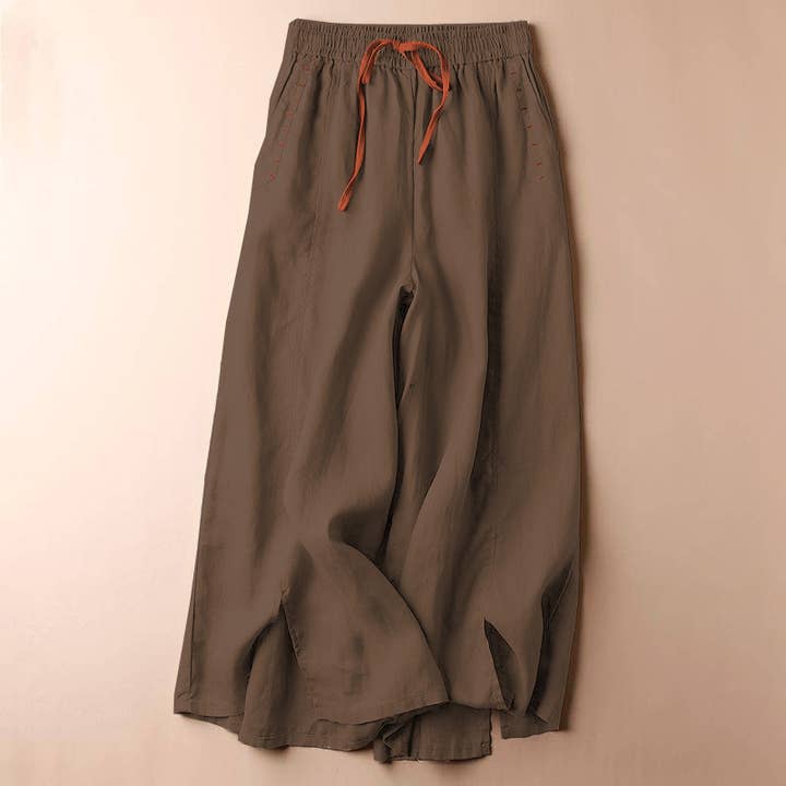 Rosa Clothing - Wholesale Pants - Women's - Comfy Daily Elastic Waist Drawstring Wide Leg Pants2