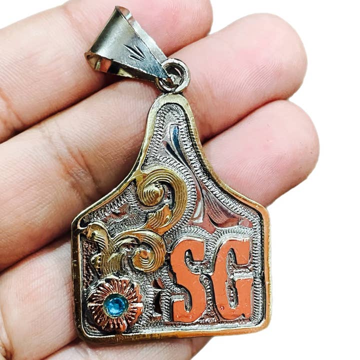 Cattle Tag Custom Pendant for wholesale by The Turquoise Possum