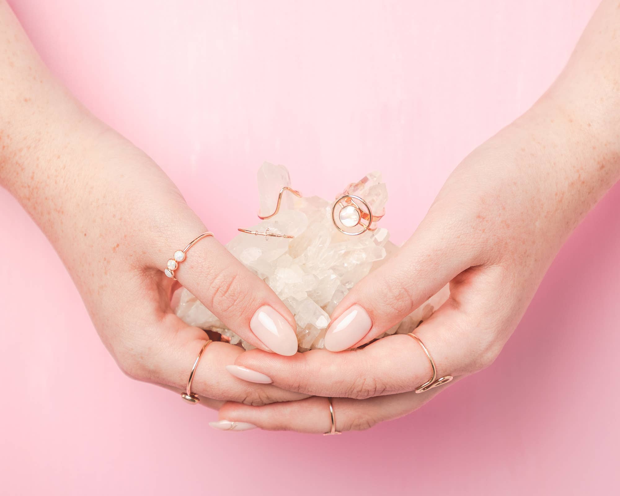 Mineral and Matter - Wholesale Multi-Stone Ring - Sisters Opal Ring Three Stone Ring Opal Trio Band White Opal6