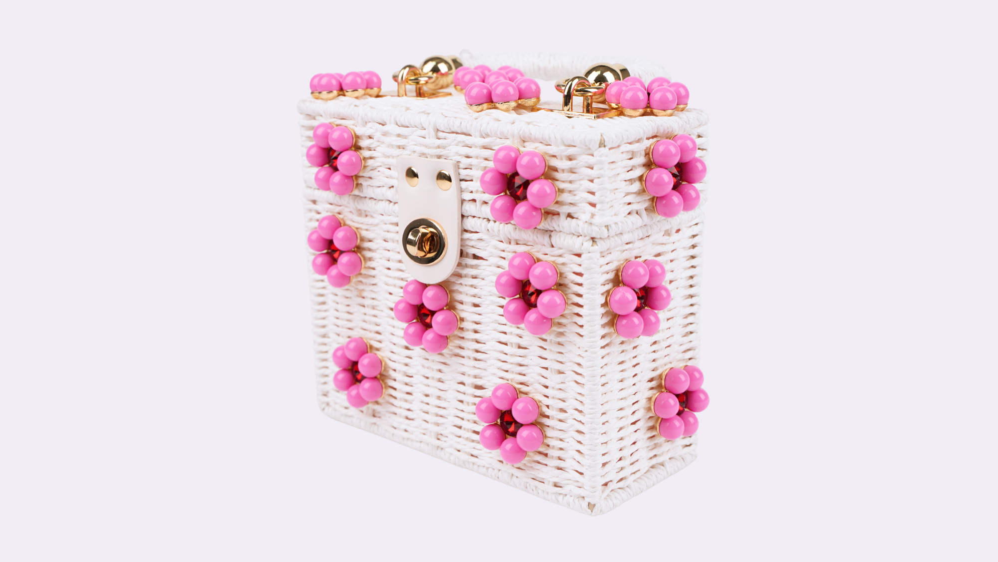 By Jenna Lee - Wholesale Top Handle Bag - Women's - Wicker Bucket Daisy Flower Purse11