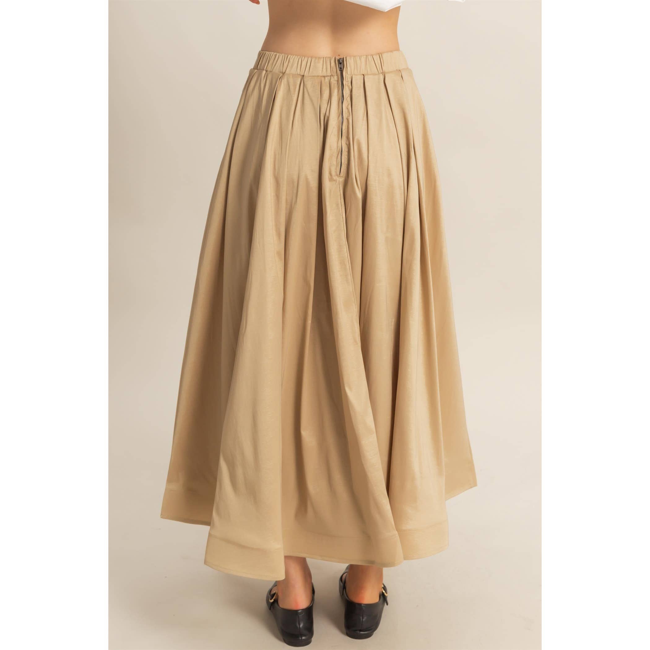 HYFVE - Vendita all'ingrosso Gonna - Donna - Gonna midi a pieghe classica a trapezio11