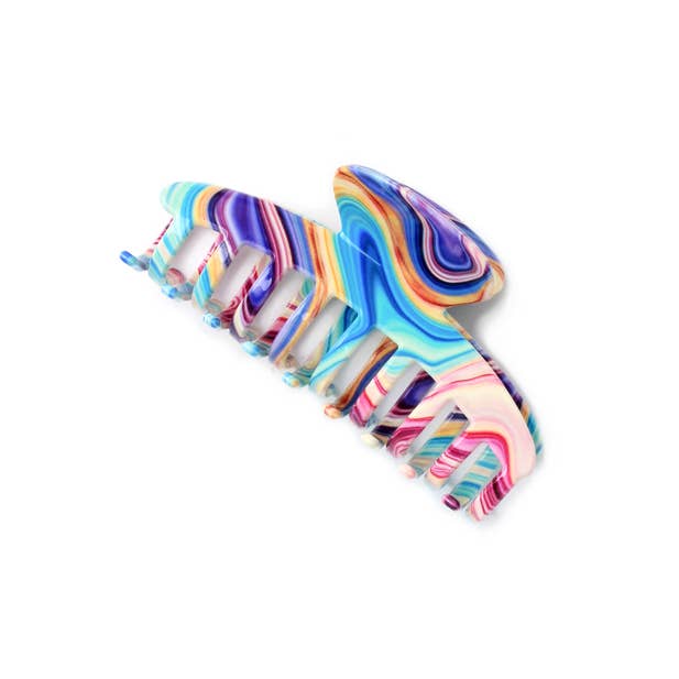 Inca UK - Wholesale Hair Clip - Women's - Swirl print sausage clamp 9.5cm