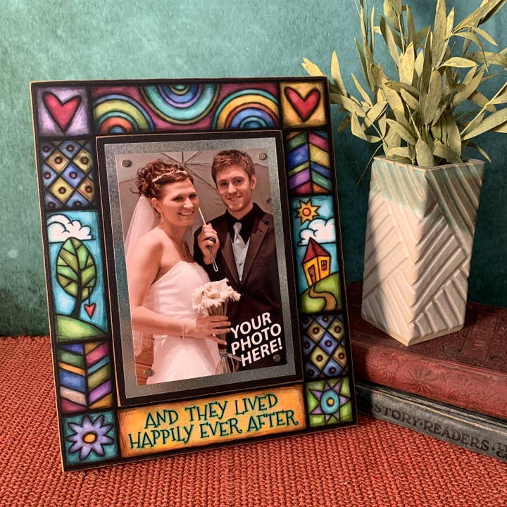 WAF94 - Happily Ever After Picture Frame for wholesale by Macone Clay / Spooner Creek