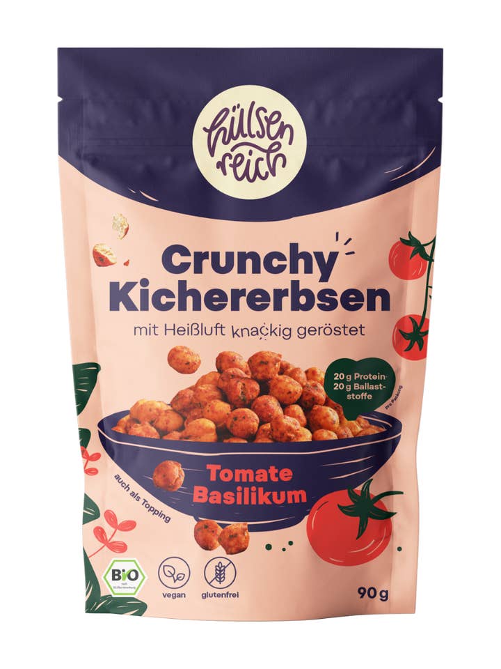 Crunchy Chickpeas Tomato-Basil for wholesale by Hülsenreich