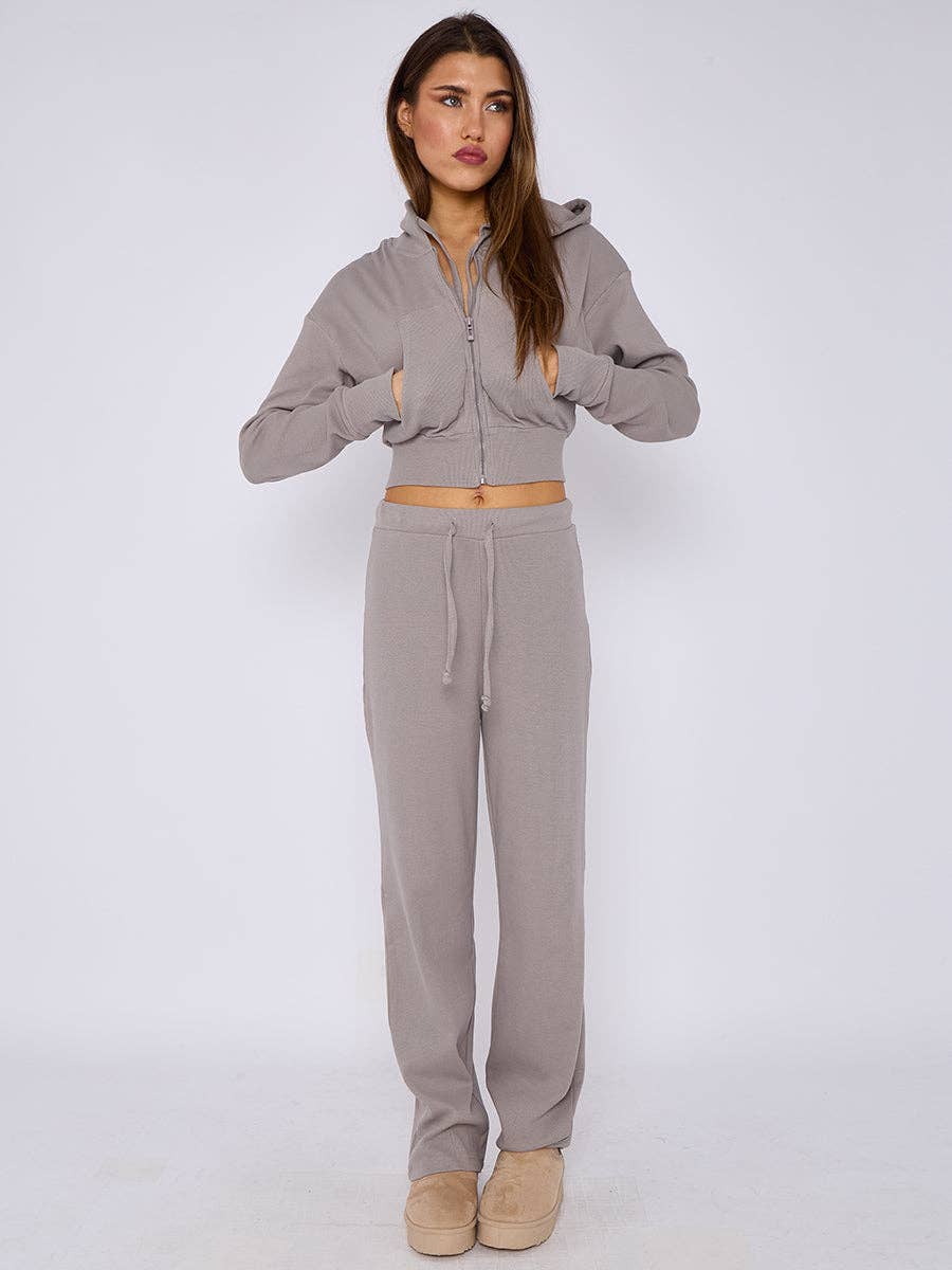 AX Labels - Wholesale Lounge Set - Women's - Interlock Cropped Zip Hoodie and Flared Trouser Set27
