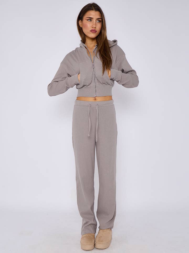 AX Labels - Wholesale Lounge Set - Women's - Interlock Cropped Zip Hoodie and Flared Trouser Set27