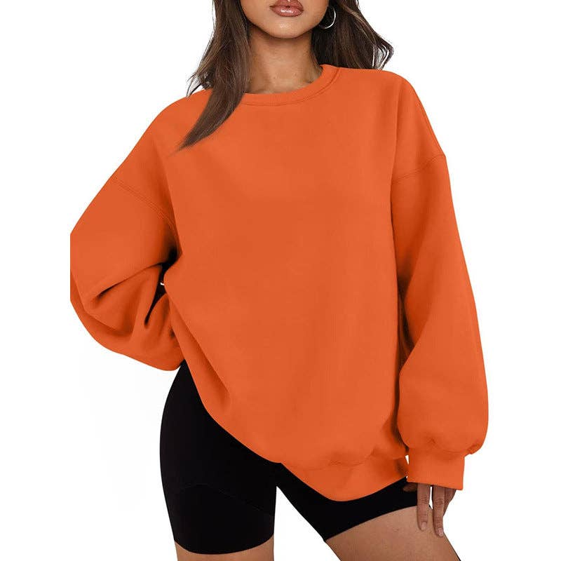 Masyal - Wholesale Sweatshirt - Women's - Women Oversize Solid Mock Neck Sweatshirt for Game Day4