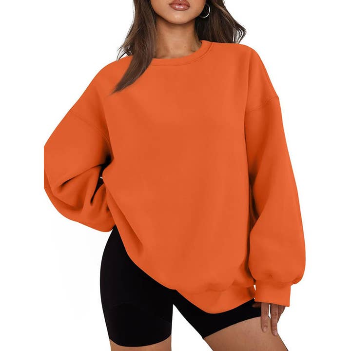 Masyal - Wholesale Sweatshirt - Women's - Women Oversize Solid Mock Neck Sweatshirt for Game Day4