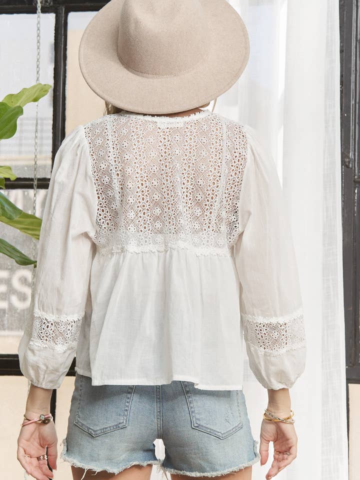 Madelyn - Wholesale Blouse - Women's - LET3887-SOLID LONG SLEEVES TOP15