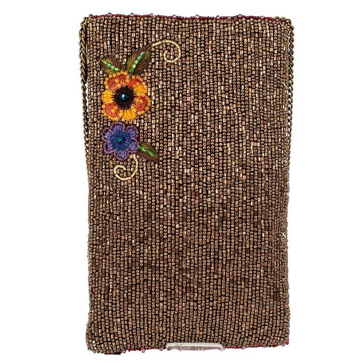 Mary Frances Accessories - Wholesale Crossbody Bag - Women's - Budding Romance beaded floral Crossbody Phone Bag