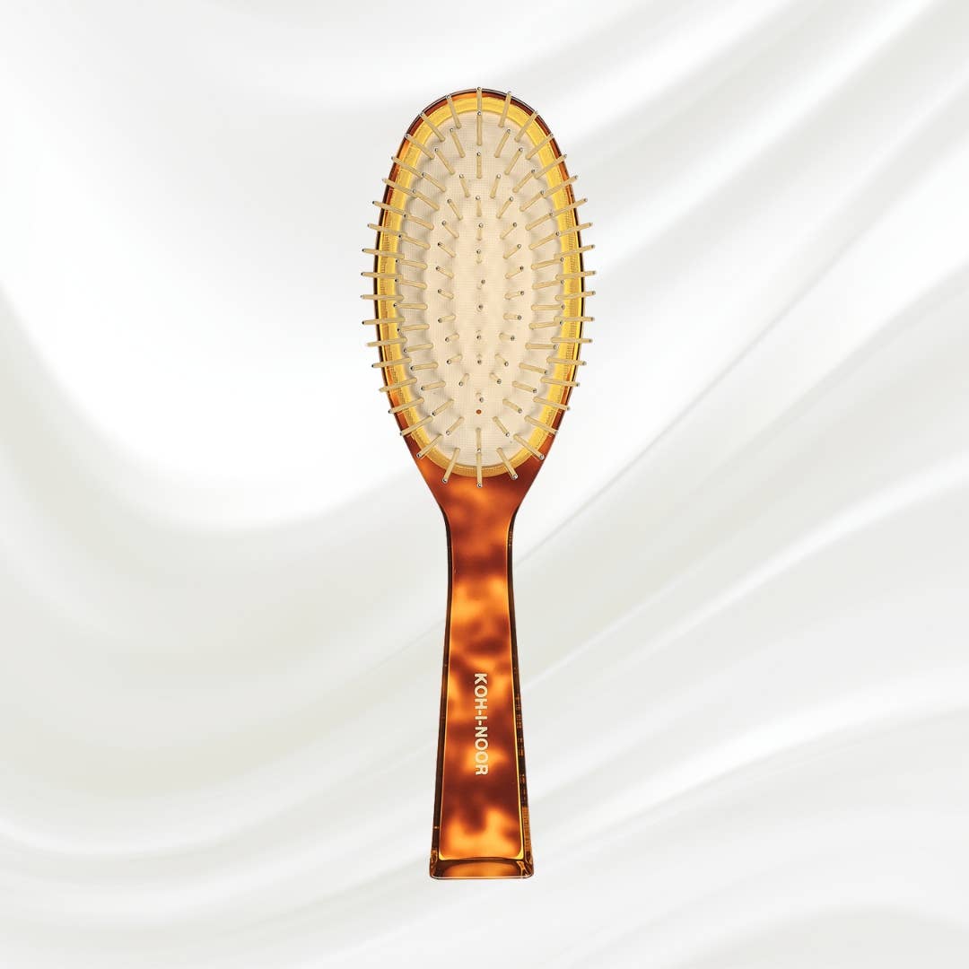Koh-I-Noor - Wholesale Hair Brush/Comb - Jaspe Pneumatic Gold Pin Oval Brush, Large3