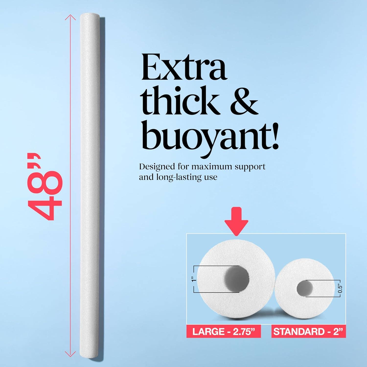 Play22 - Wholesale Strand/zwembad-speelgoed - Kinderen en baby - Zwembadnoedels Schuim 6-Pack – Grote Witte Zwemnoedelbuizen1