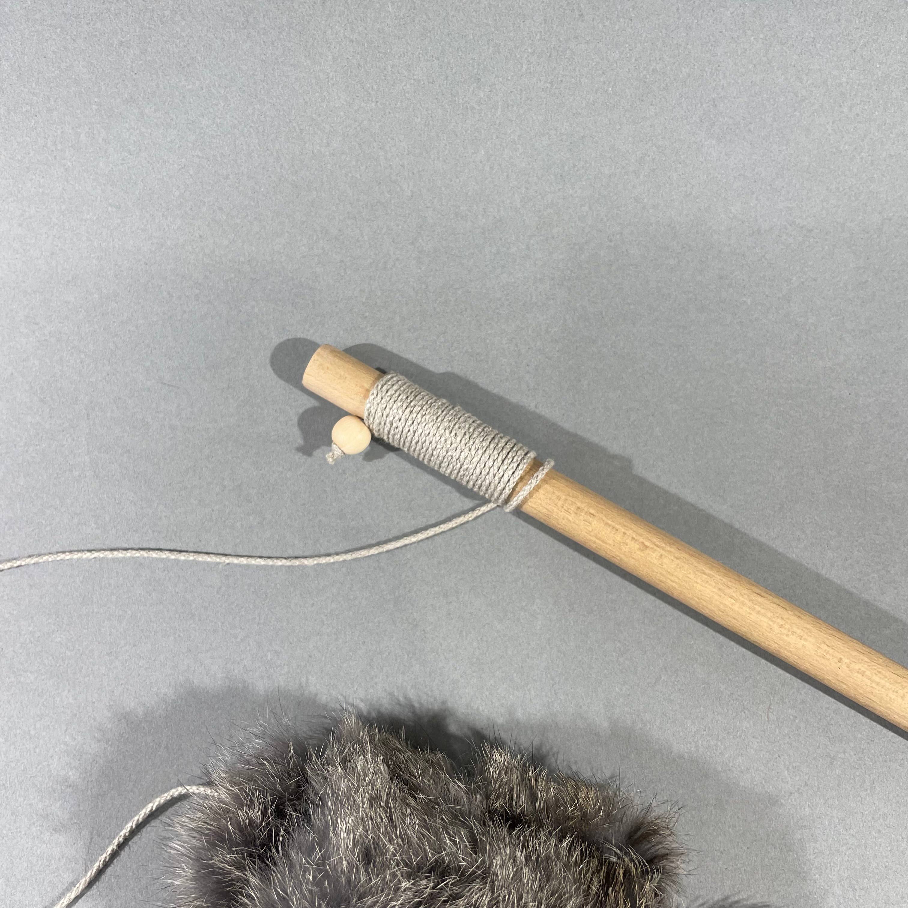 Pawsome Pet Toys - Wholesale Pet Toy - Cat - Natural wand toy, Cat teaser with rabbit fur and feathers3