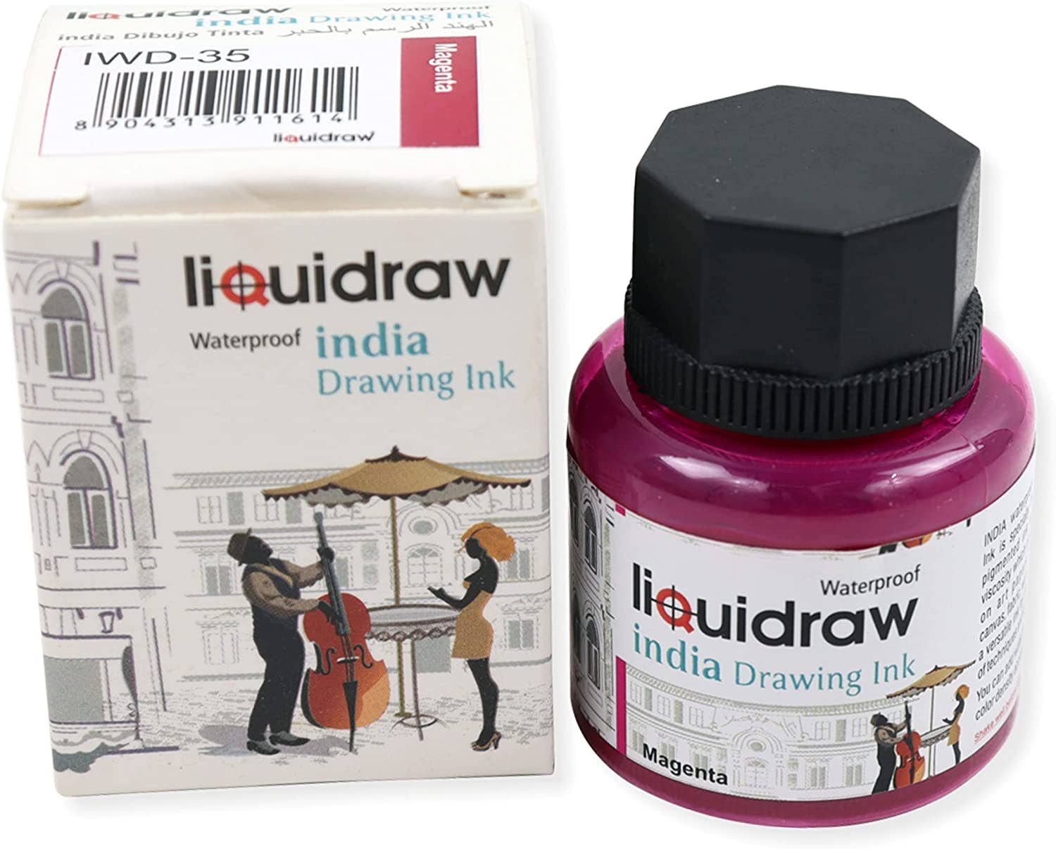 Liquidraw - Vente Tampons encreurs - Encre de dessin colorée Liquidraw Encre de Chine, imperméable, 35 ml10