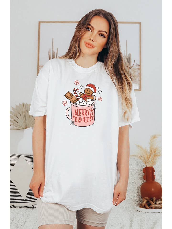 Bash - Wholesale Screen Printed T-Shirt - Women's - Christmas Shirt, Trendy Christmas Shirts, Merry Christmas