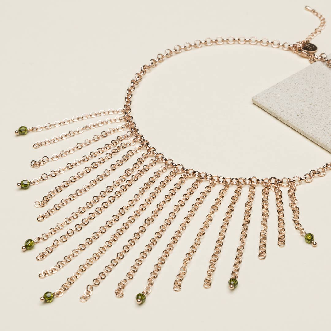 NINA TRA LE NUVOLE - Venta al por mayor Gargantilla ancha - Gargantilla con flecos colgantes | Chapado en oro | Hecho en Italia1