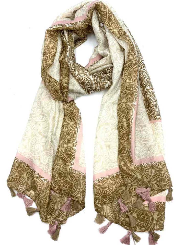 Colourful tassel scarf for wholesale by LINETA