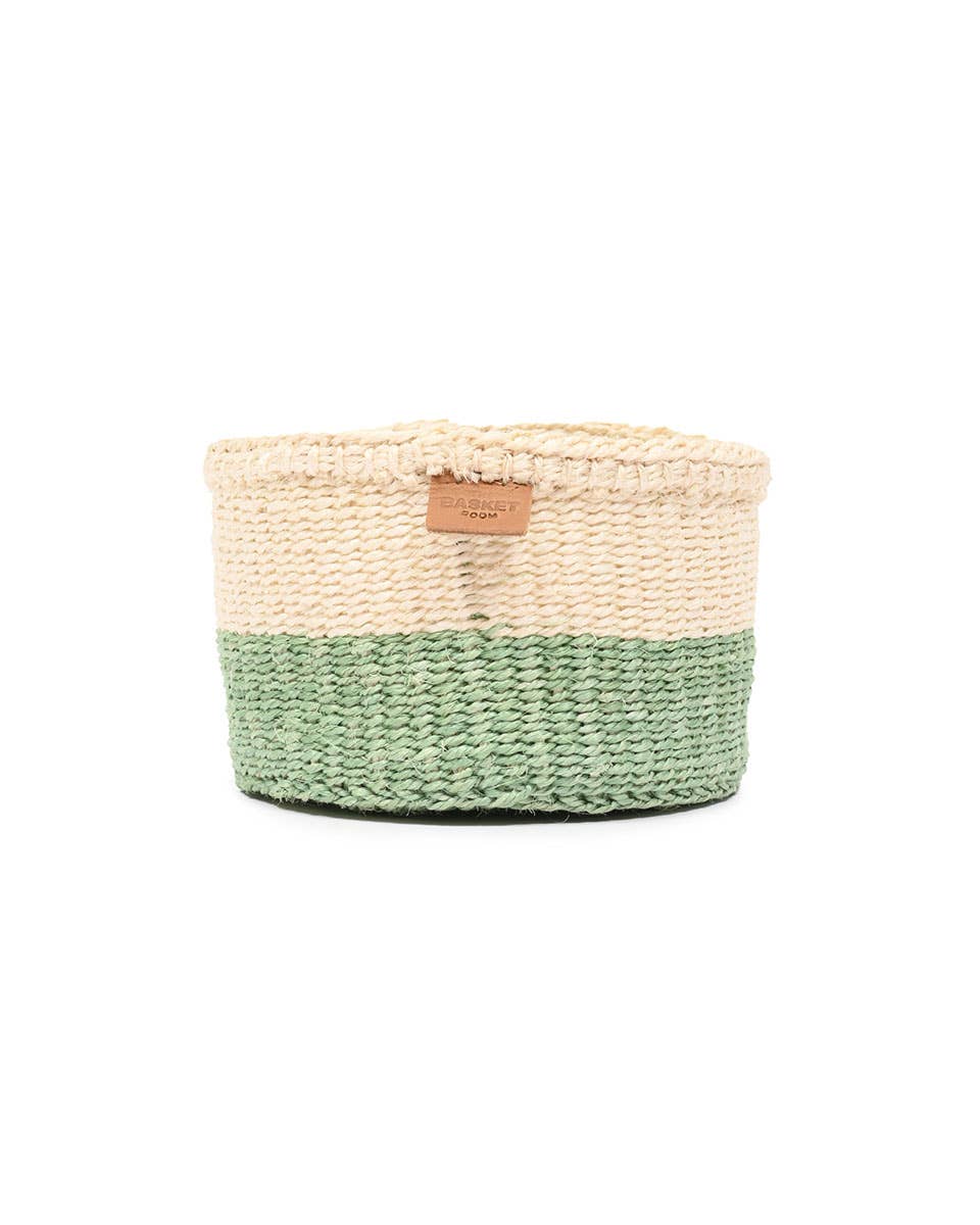 The Basket Room - Wholesale Basket - WILAYA: Green Colour Block Woven Basket | Planter | Toy Basket | Desk Tidy11